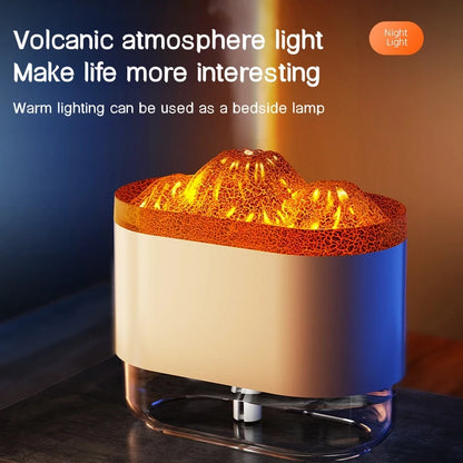 USB Volcano Air Humidifier Aromatherapy Diffuser with Ambient Light 300ML Ultrasonic Mist Maker Quiet Sprayer for Bedroom Office