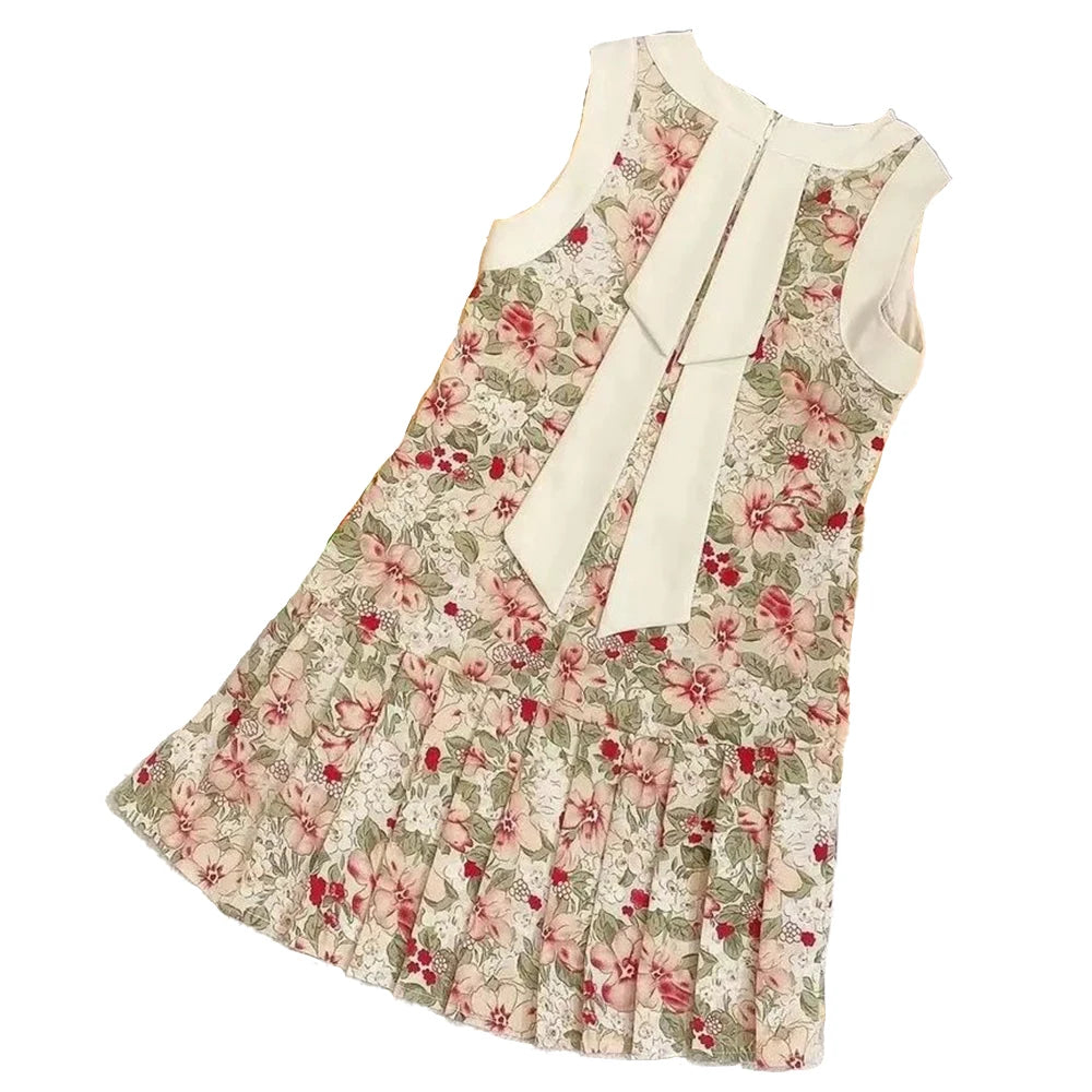 Summer Princess Party Dress Crew Neck Toddler Girls Sundress Kids Clothes by DERILUJA LLC