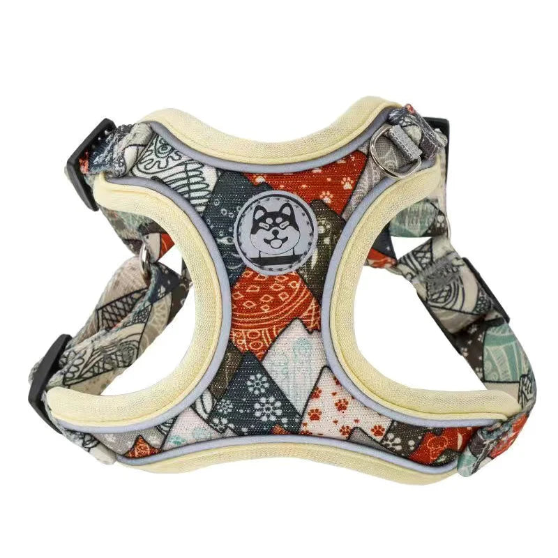 Luxury Pet Vest Harnesses for Small Medium Dogs Adjustable Mesh Puppy Dog Harness and Leash Set Shiba Inu Leads mascotas Chain by Badon Shop LLC