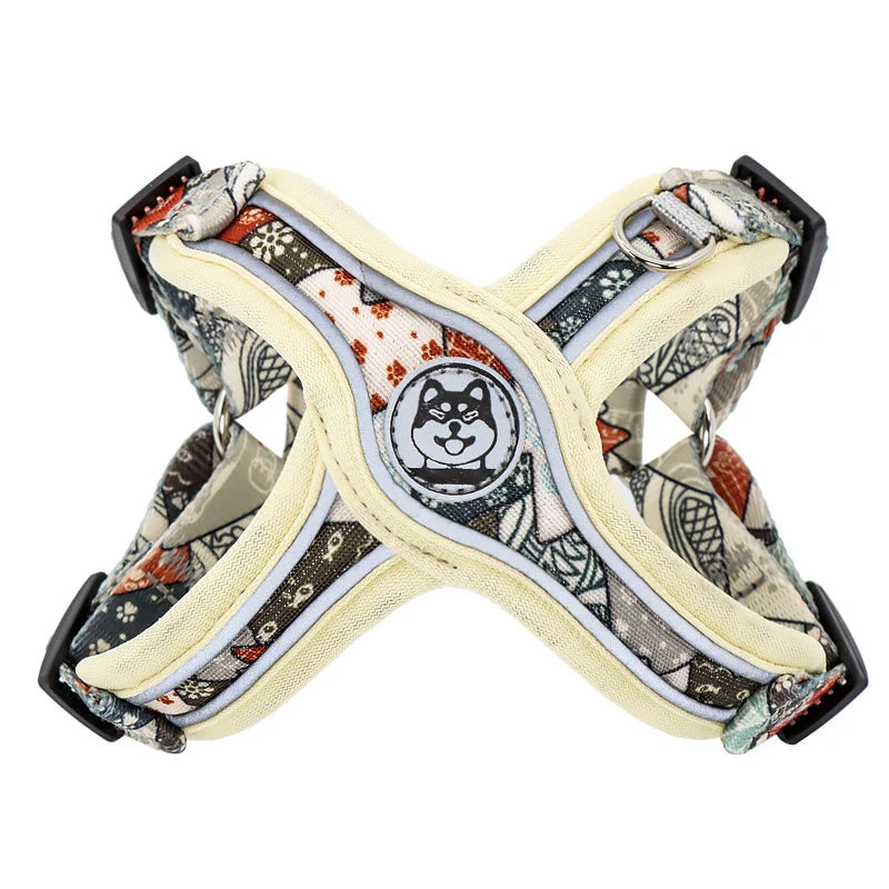 Luxury Pet Vest Harnesses for Small Medium Dogs Adjustable Mesh Puppy Dog Harness and Leash Set Shiba Inu Leads mascotas Chain by Badon Shop LLC