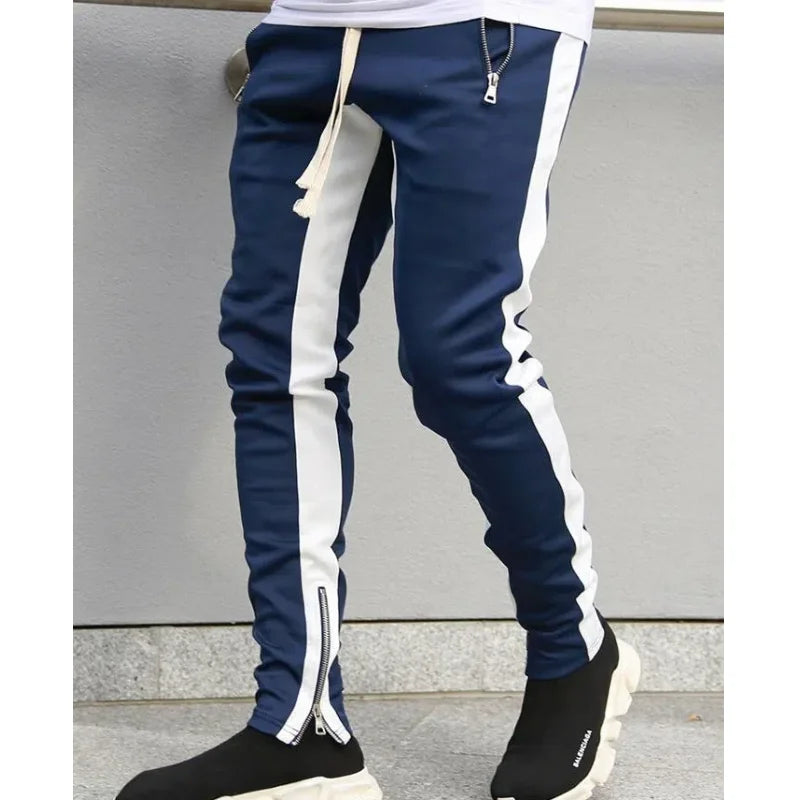 Sports Casual Pants Low Feet Zipper Cotton Summer Casual Men's Sports Pants