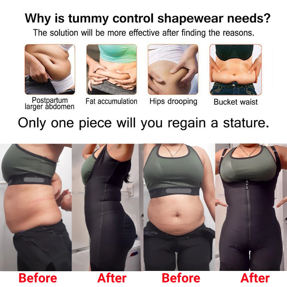 Straps Full Body Shaper Tummy Slimming Postpartum Stage 3 Girdle Push Up Butt Lifter Shapewear by DERILUJA LLC