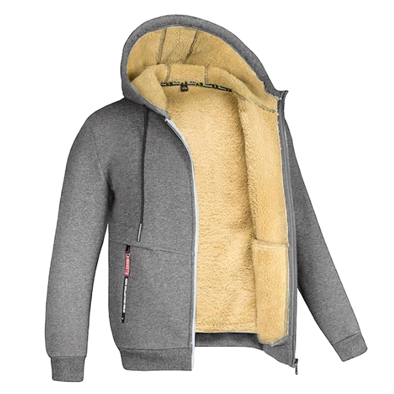 Men's Heavyweight Sherpa Fleece Lined Jackets Coats Windproof Zip Up Hoodie Winter Warm Hooded Sweatshirt Outerwear Outfits Tops by Badon Shop LLC