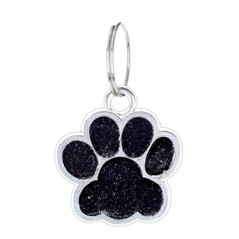 Cat Dog Paw Print Dog Cat Tags Personalized Anti-Lost Pet Glitter Pendant with Hook Exquisite Pet Collar Tag Pendant Puppy by DERILUJA LLC