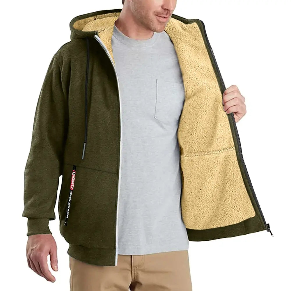 Men's Hoodie Full Zip Hoodie Fleece Jacket Plain Sports & Outdoor Daily Holiday Vintage Streetwear Casual Winter by Badon Shop LLC