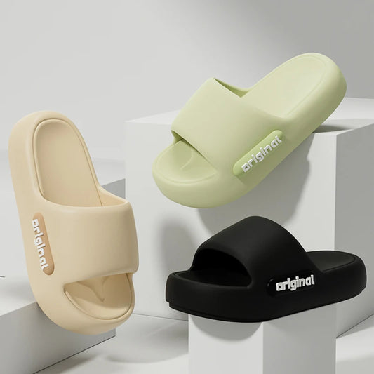 Thick Bottom Cloud Slippers Women Fashion Letter Print Platform Sandals Woman 2026 Comfortable Soft Sole Beach Pillow Slides by DERILUJA LLC