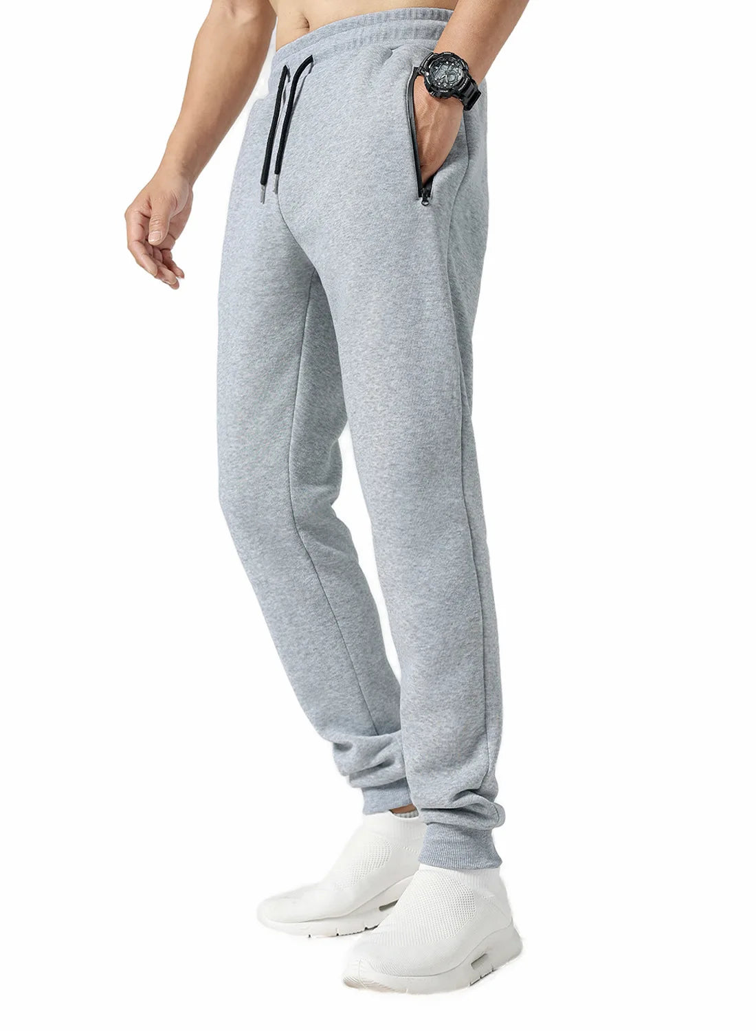 new Sweatpants Streetwear Trousers Men Pants Solid color Drawstring Zipper Pockets Cargo Pants Men Overalls Running pants by DERILUJA LLC