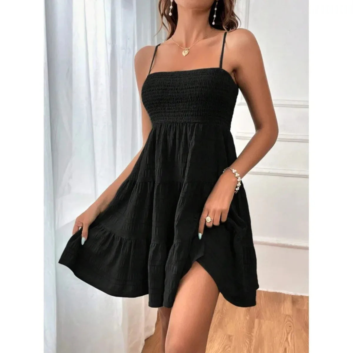 Dress Summer Casual Vacation Beach Wear by DERILUJA LLC