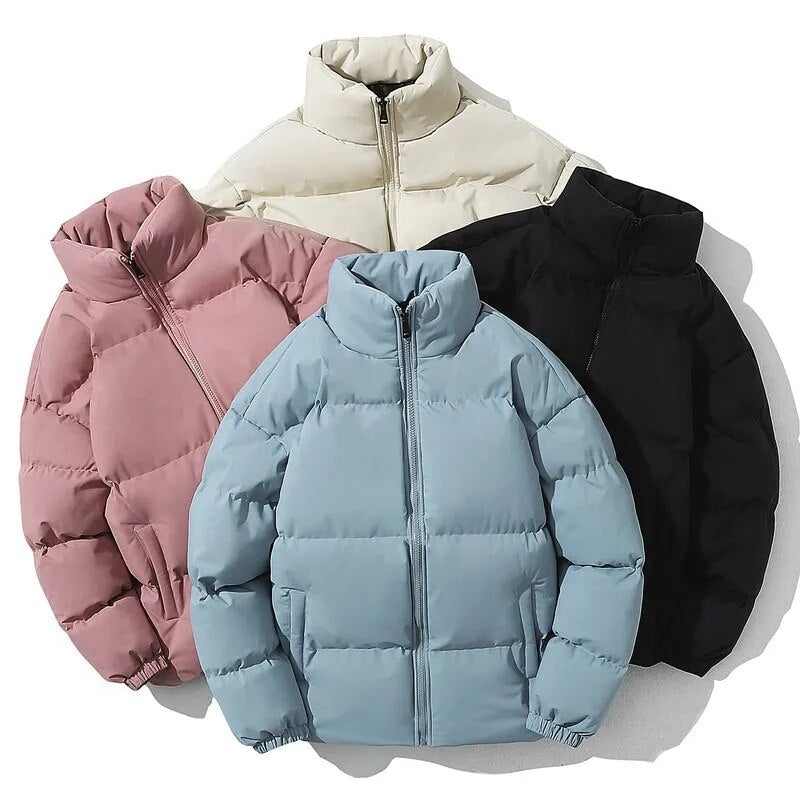 Men's Standing Collar Thickened Jacket 2023 Winter Trendy Brand Loose Cotton Jacket with Cold and Warm Bread Jacket