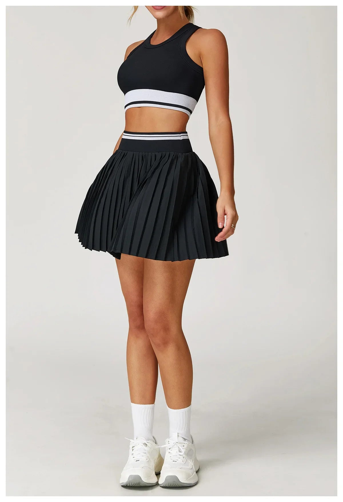 Summer Anti-Glare Tennis Skirts A-line Pleated Yoga Shorts Skirts Women High Waist Sports Fitness Skirt Gym Workout Sportswear by DERILUJA LLC
