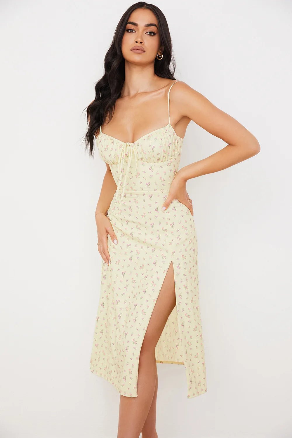 Women Elegant Floral Beach Vacation Bodycon Streetwear Long Dress 2026 Summer Clothes by DERILUJA LLC