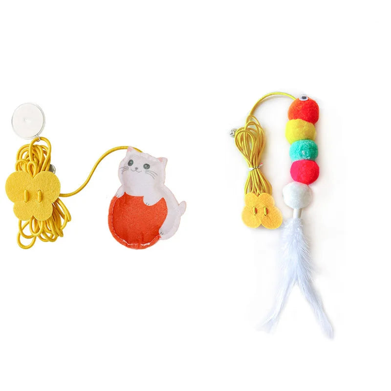 Pet Cat Toys Elasticity Retractable Hanging Door Type Interactive Toy For Kitten Mouse Catnip Scratch Rope Toy Pet Supplies by DERILUJA LLC