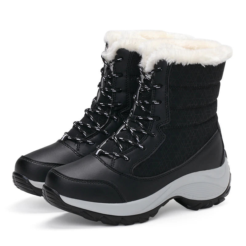 Women Boots Waterproof Winter Snow Boots Platform Shoes Warm Lining Winter  kodez