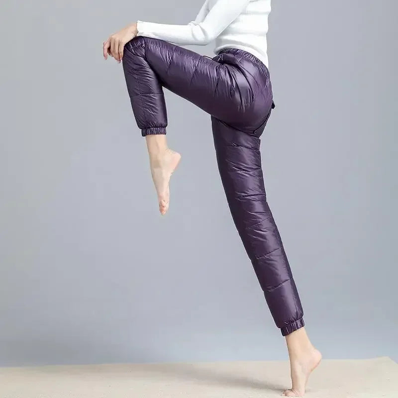 Women Casual Cotton Pantalones Oversize 4XL Warm Winter Jogger Pants Windproof Elastic High Waist Sweatpants Snow Wear Capris by DERILUJA LLC