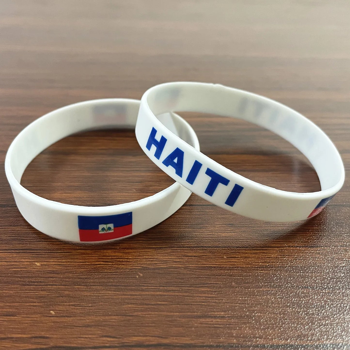 2pcs Haiti Flag Silicone Bracelets Sport Game Wristband National Flags Wrist Strap for Men Women Rubber Band Fashion Accessories by DERILUJA LLC