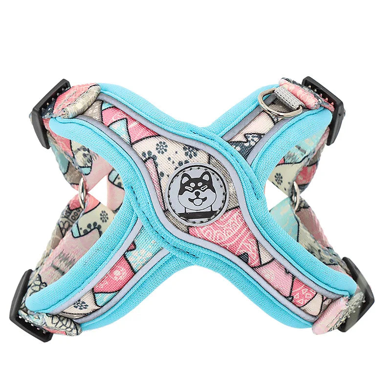 Luxury Pet Vest Harnesses for Small Medium Dogs Adjustable Mesh Puppy Dog Harness and Leash Set Shiba Inu Leads mascotas Chain by Badon Shop LLC