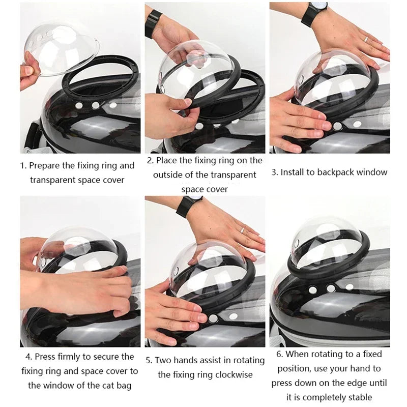 Pet Cat Carrying Bag Space Pet Backpacks Breathable Portable Transparent Backpack Puppy Dog Transport Carrier Space Capsule Bags by Badon Shop LLC