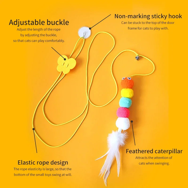 Interactive Cat Hanging Simulation Cat Toy Funny Self-hey Interactive Toy for Kitten Playing Teaser Wand Toy Cat Supplies by DERILUJA LLC