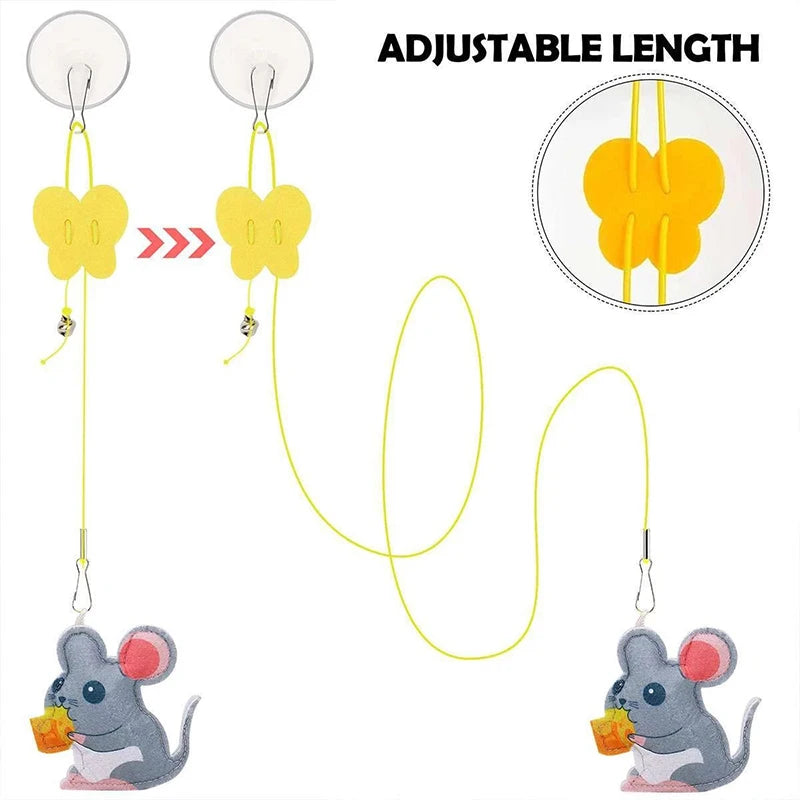 Cat Hanging Toy Elastic Adjustable Rope with Bell Interactive Kitten Toy Dragonfly Shape Swing Hanging Door Teasing Cat Toys by DERILUJA LLC