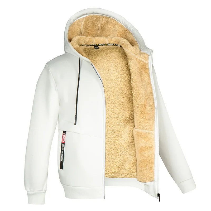 Men's Hoodie Full Zip Hoodie Fleece Jacket Plain Sports & Outdoor Daily Holiday Vintage Streetwear Casual Winter by Badon Shop LLC