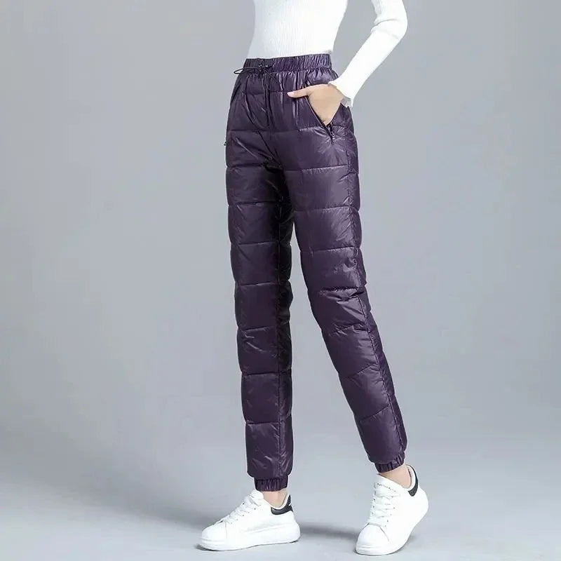 Women Casual Cotton Pantalones Oversize 4XL Warm Winter Jogger Pants Windproof Elastic High Waist Sweatpants Snow Wear Capris by DERILUJA LLC