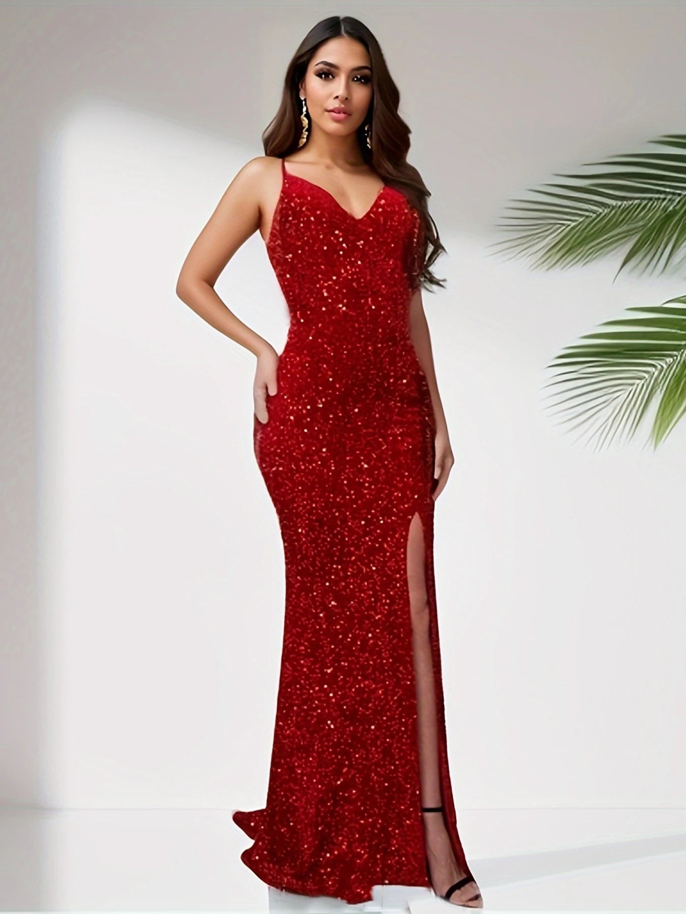 Dress for Women Split Sleeveless Prom Birthday Wedding Party Gown 2026 by DERILUJA LLC