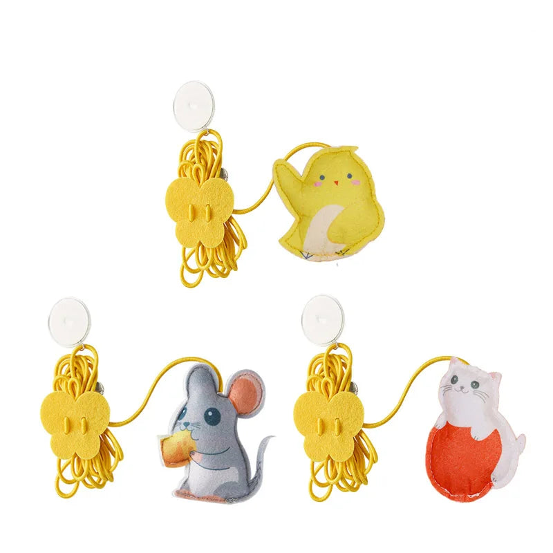 Pet Cat Toys Elasticity Retractable Hanging Door Type Interactive Toy For Kitten Mouse Catnip Scratch Rope Toy Pet Supplies by DERILUJA LLC