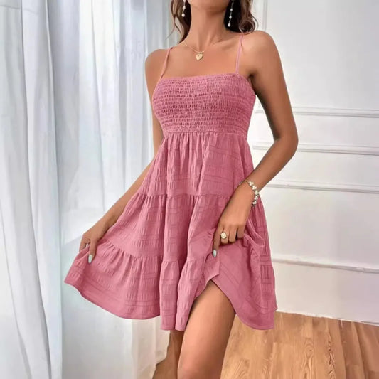 Dress Summer Casual Vacation Beach Wear by DERILUJA LLC