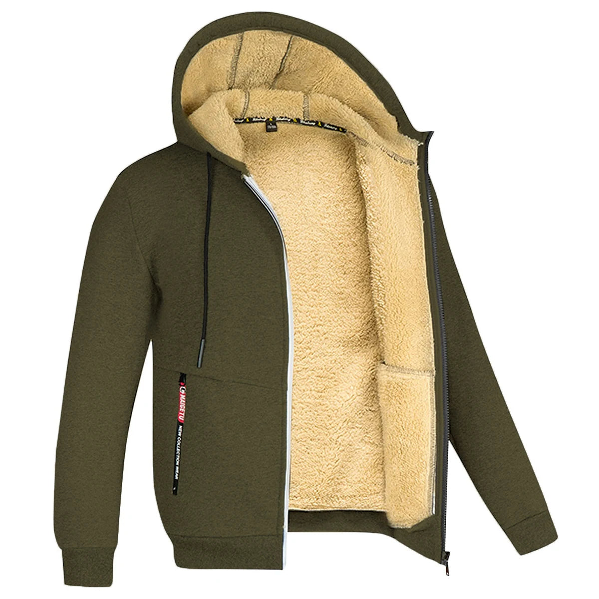 Men's Hoodie Full Zip Hoodie Fleece Jacket Plain Sports & Outdoor Daily Holiday Vintage Streetwear Casual Winter by Badon Shop LLC