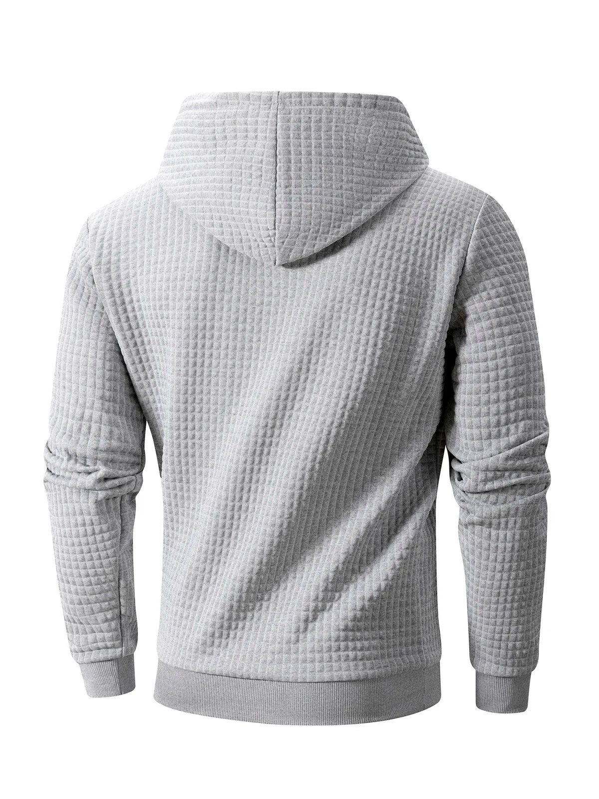 Men’s Textured Waffle Hoodie – Casual Fall Pullover
