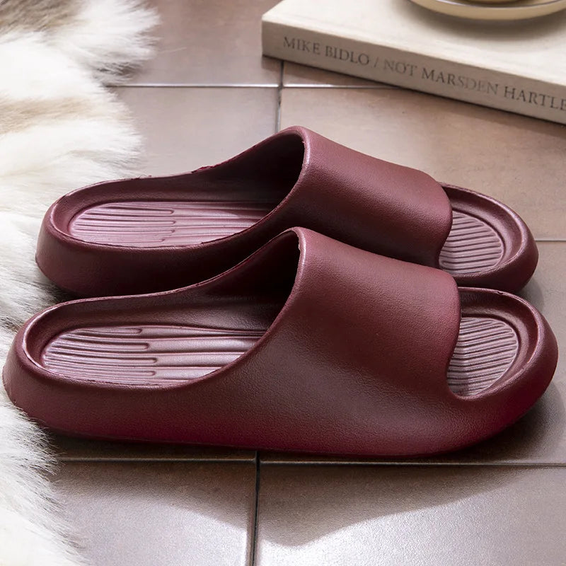 House Cloud Slippers Women Floral Slide Sandals Plus Size Soft Beach Shoes Flat Summer Indoor Outdoor Footwear Eva Home Men by DERILUJA LLC