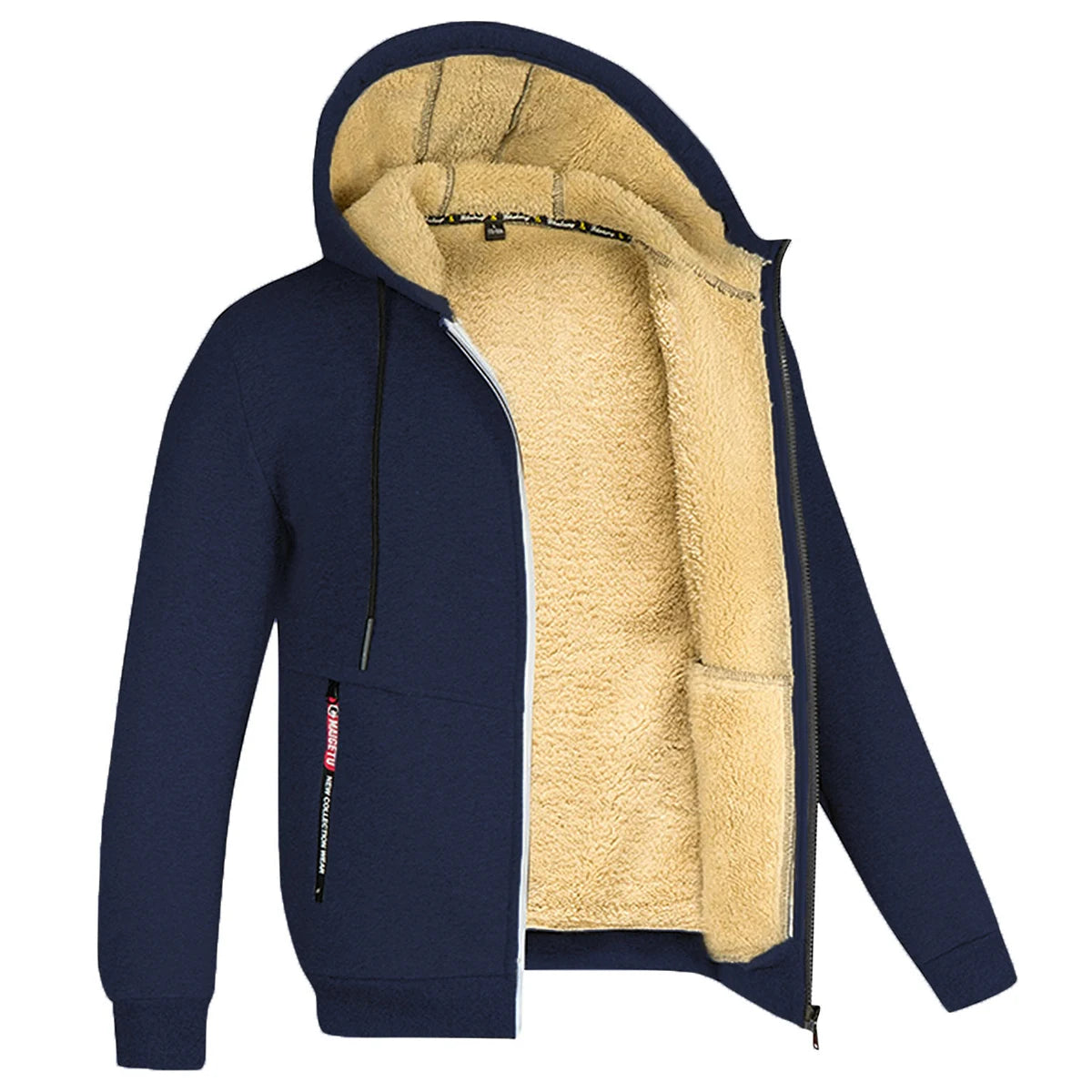 Men's Hoodie Full Zip Hoodie Fleece Jacket Plain Sports & Outdoor Daily Holiday Vintage Streetwear Casual Winter by Badon Shop LLC