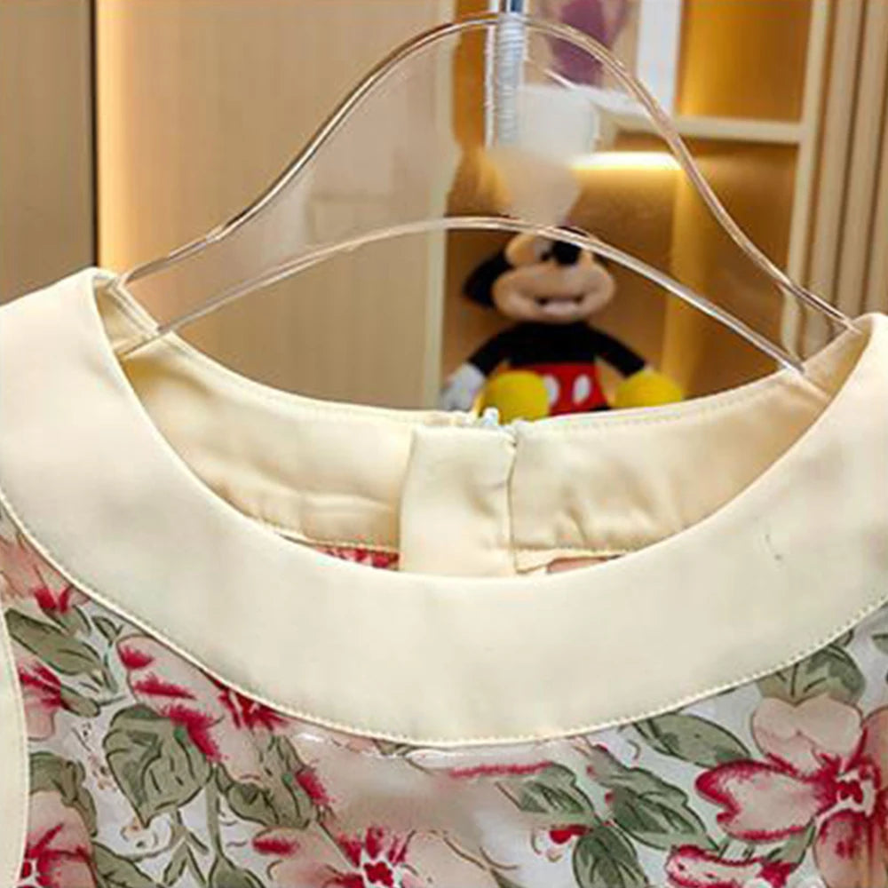 Summer Princess Party Dress Crew Neck Toddler Girls Sundress Kids Clothes by DERILUJA LLC