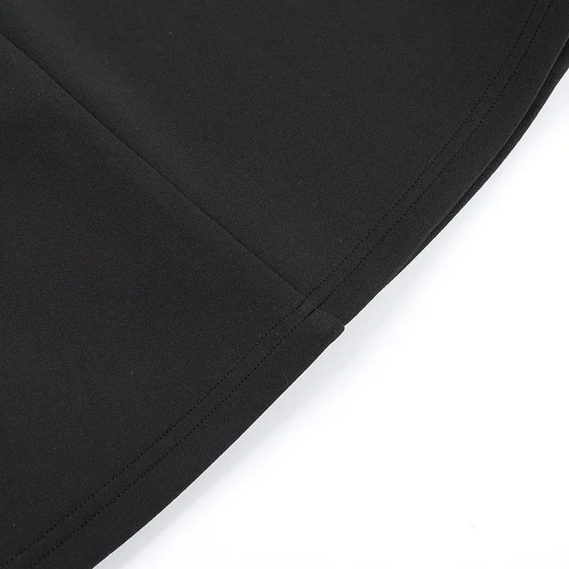 Mini Dresses Solid Patchwork High Waist Summer Fashion Female Bodycon Plunge Vacation Strapless Dress by DERILUJA LLC
