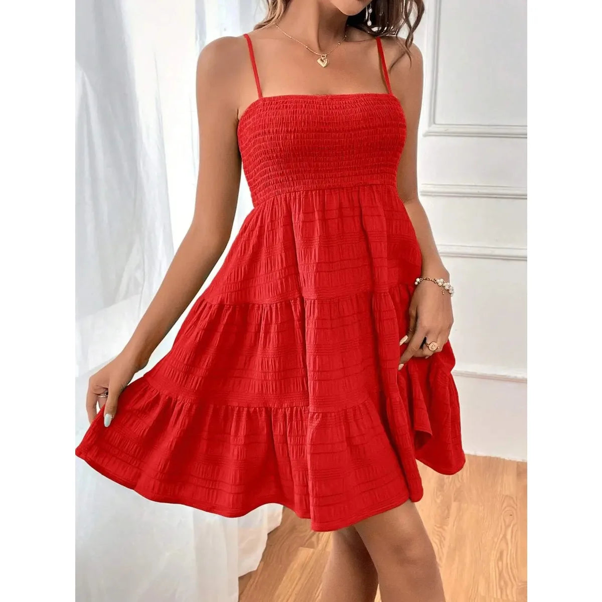 Dress Summer Casual Vacation Beach Wear by DERILUJA LLC