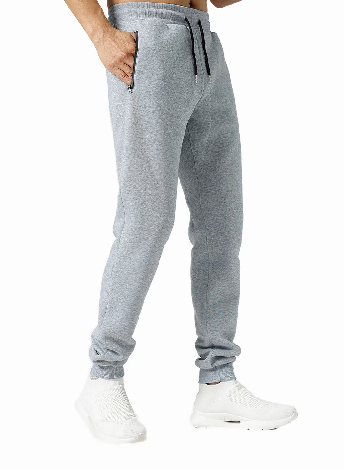 new Sweatpants Streetwear Trousers Men Pants Solid color Drawstring Zipper Pockets Cargo Pants Men Overalls Running pants by DERILUJA LLC