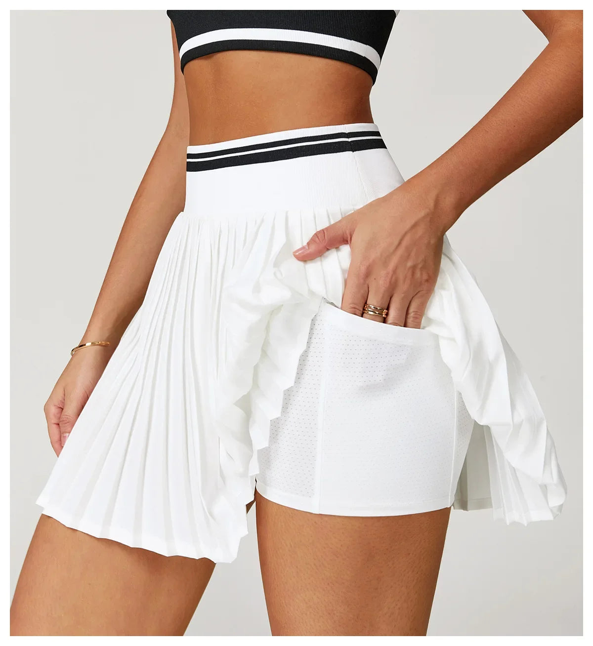 Summer Anti-Glare Tennis Skirts A-line Pleated Yoga Shorts Skirts Women High Waist Sports Fitness Skirt Gym Workout Sportswear by DERILUJA LLC