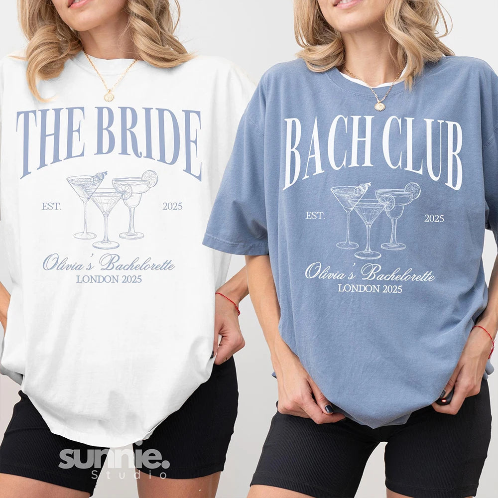 The Bach Club Hen Do T Shirt Hen Party Cocktail Shirt Bachelorette Funny Comfort Shirts Cotton Y2K Top Daily Trendy Streetwear 2026 by DERILUJA LLC