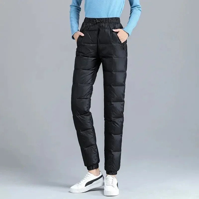 Women Casual Cotton Pantalones Oversize 4XL Warm Winter Jogger Pants Windproof Elastic High Waist Sweatpants Snow Wear Capris by DERILUJA LLC