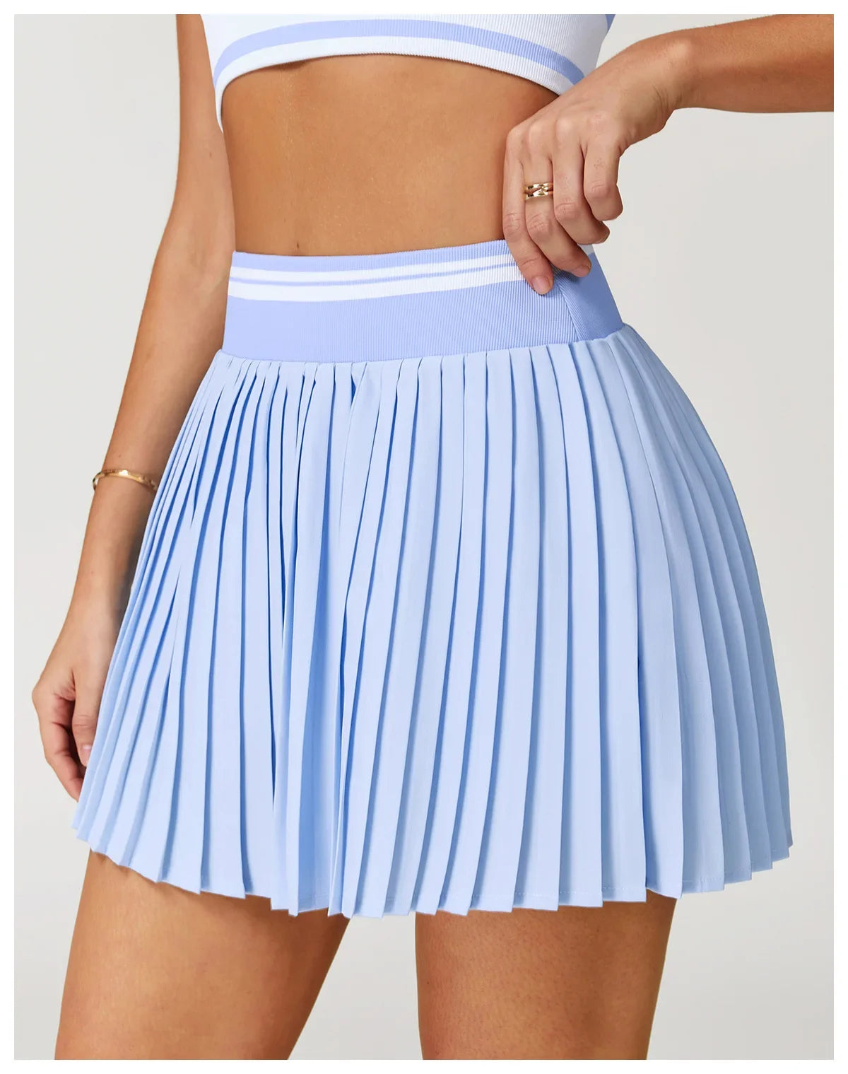 Summer Anti-Glare Tennis Skirts A-line Pleated Yoga Shorts Skirts Women High Waist Sports Fitness Skirt Gym Workout Sportswear by DERILUJA LLC