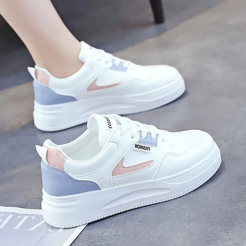 Women's Casual & Fashion Sneakers, Letter Patch Color Block Skate Shoes, Low Top Lace Up Shoes 2024 fem