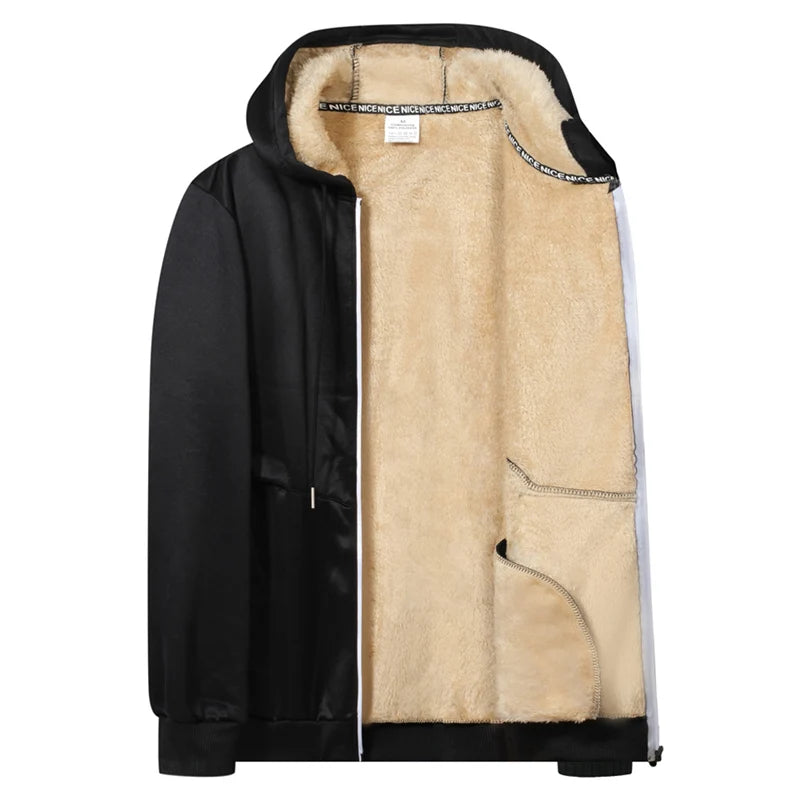 Men's Heavyweight Sherpa Fleece Lined Jackets Coats Windproof Zip Up Hoodie Winter Warm Hooded Sweatshirt Outerwear Outfits Tops by Badon Shop LLC