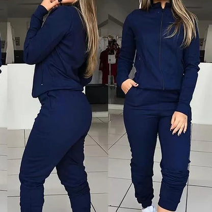 2 Pieces Set Women United States women's Street Snap Autumn Recreational Outfit two-piece Outfit Sports Set 7