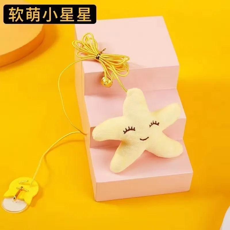 1 Pc New Cat Hanging Toy Door-Attached Stretchable Elastic Rope Self-Entertaining Cat Toy Cat Stalk by DERILUJA LLC