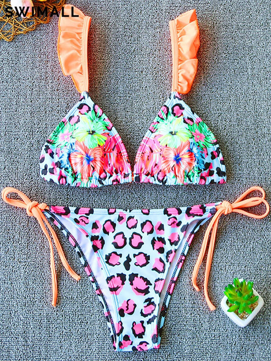 2024 Sexy Bikini Swimsuit Women Swimwear Two-piece Bikini Set Print Bathing Suit Swimming Suit Beach Wear Female Biquini