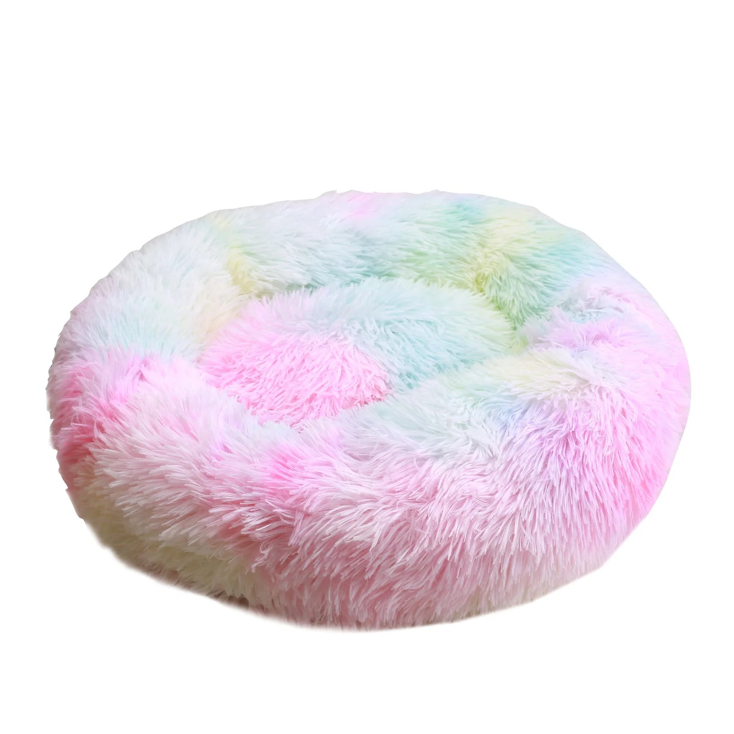 50cm Round Pet Bed Calming Dog & Cat Anti-Anxiety Donut Cuddler Round Cozy Ultra Kennel Washable Plush Cushion Winter Warm Sleep by Badon Shop LLC