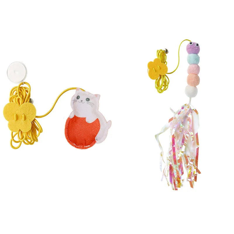 Pet Cat Toys Elasticity Retractable Hanging Door Type Interactive Toy For Kitten Mouse Catnip Scratch Rope Toy Pet Supplies by DERILUJA LLC