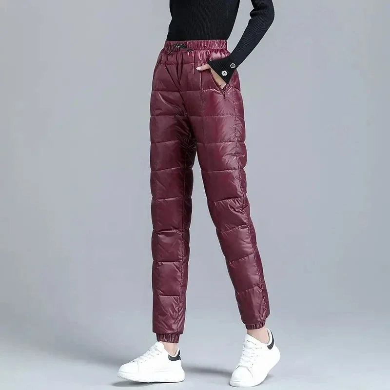 Women Casual Cotton Pantalones Oversize 4XL Warm Winter Jogger Pants Windproof Elastic High Waist Sweatpants Snow Wear Capris by DERILUJA LLC