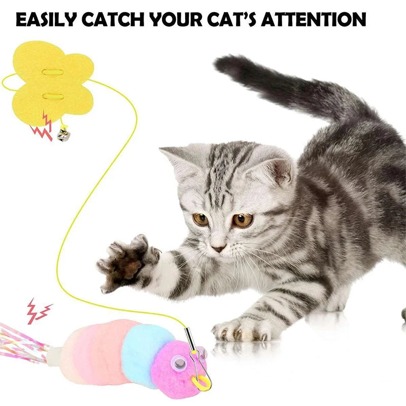Cat Hanging Toy Elastic Adjustable Rope with Bell Interactive Kitten Toy Dragonfly Shape Swing Hanging Door Teasing Cat Toys by DERILUJA LLC