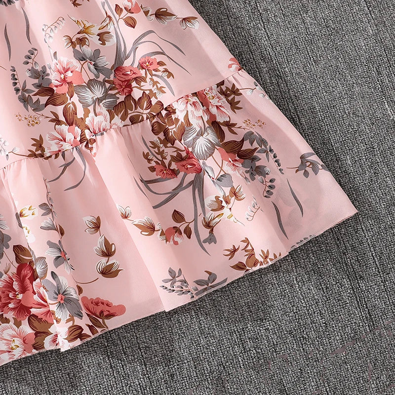 Kids Casual Dress for Girls 2026 New Spring Autumn Teenager Full Printing Long-Sleeved Dress Princess Dress Kids Daily Clothes